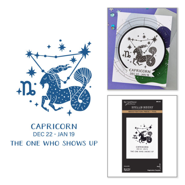 Spellbinders Block Print Capricorn Registration Press + Foil Plate