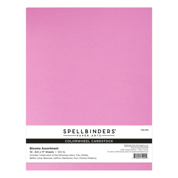 Spellbinders Blooms Assortment Colorwheel Cardstock 12" X 12" - 10 Sheets