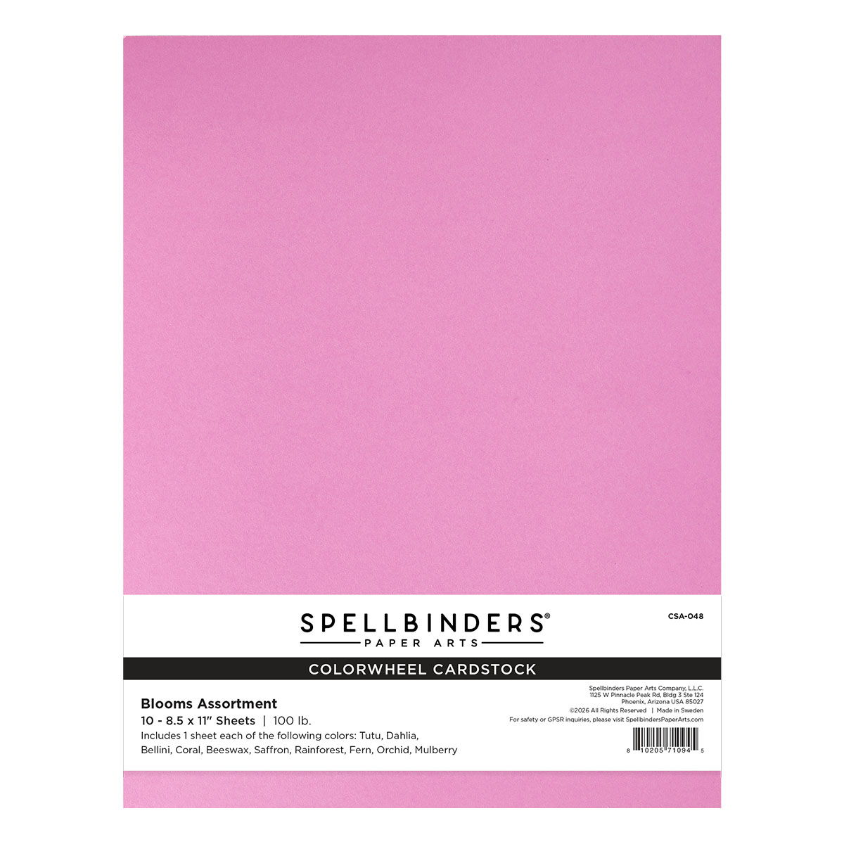 Spellbinders Blooms Assortment Colorwheel Cardstock 12" X 12" - 10 Sheets