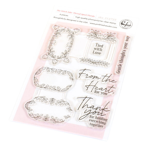 Pinkfresh Stamp the Stitch Edit: Thread Spool Florals