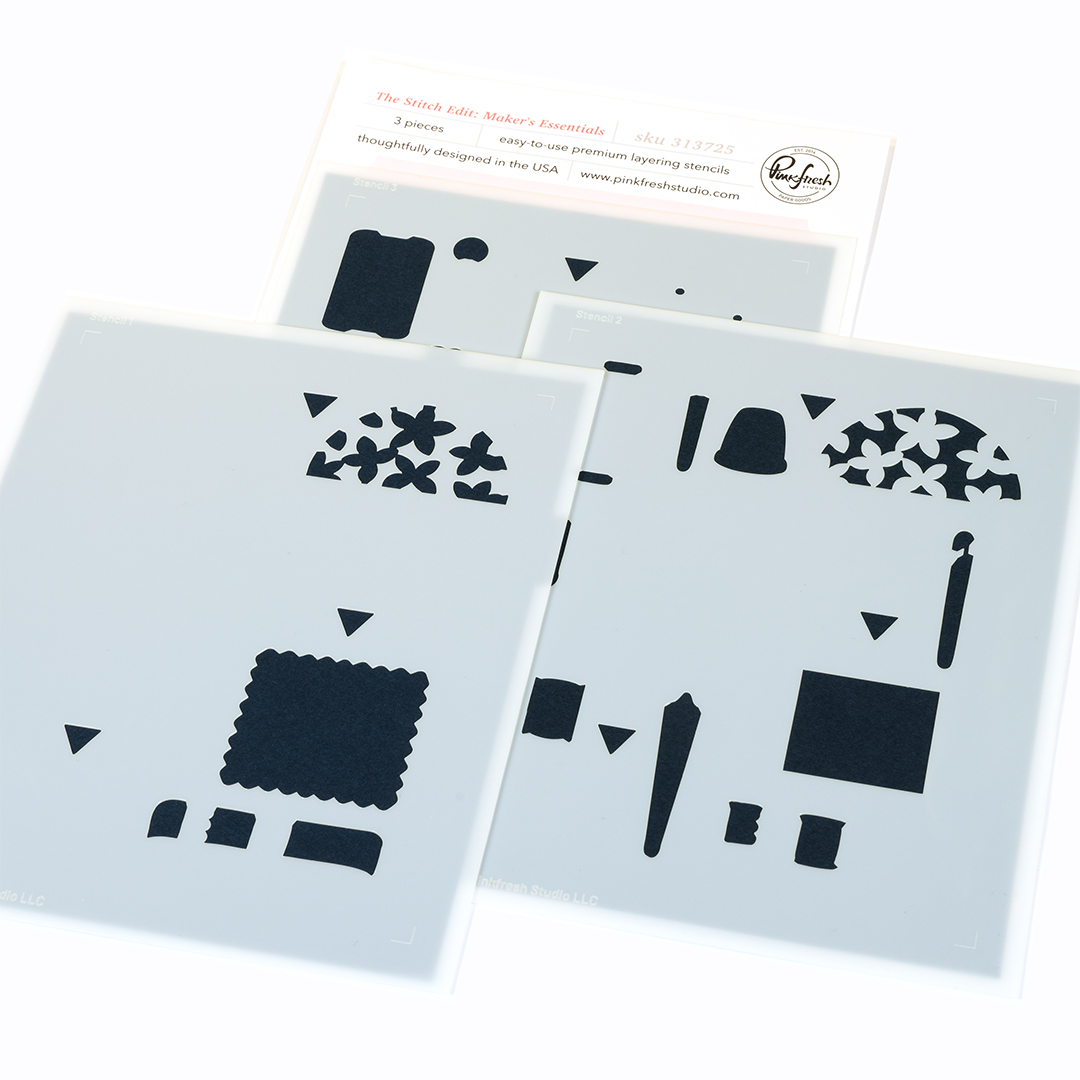 Pinkfresh Stencil the Stitch Edit: Maker's Essentials