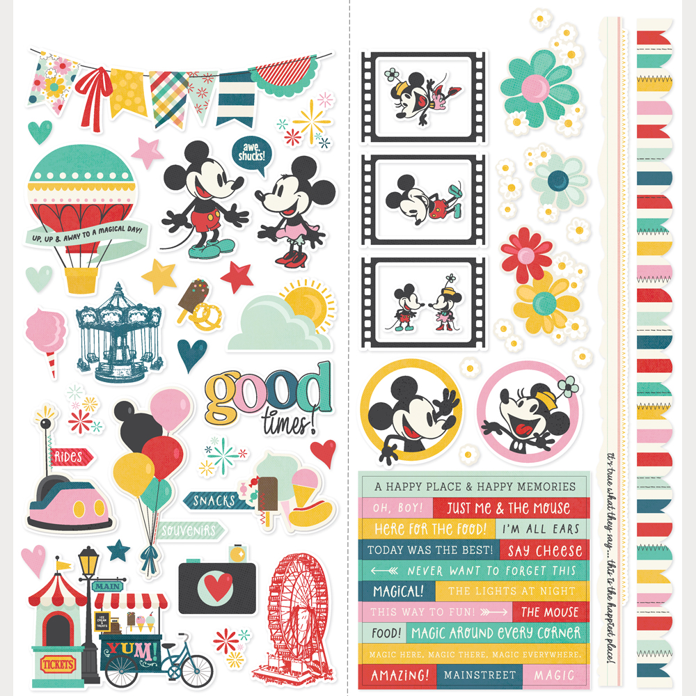 Simple Stories Say Cheese Happiest Place Cardstock Stickers Icons