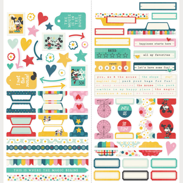 Simple Stories Say Cheese Happiest Place Cardstock Stickers Basics