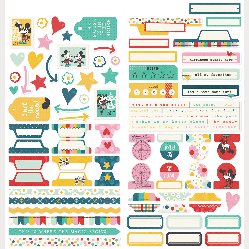 Simple Stories Say Cheese Happiest Place Cardstock Stickers Basics