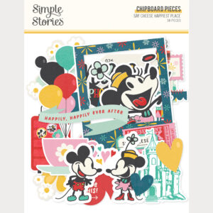 Simple Stories Say Cheese Happiest Place Chipboard Pieces