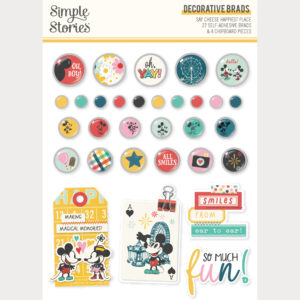 Simple Stories Say Cheese Happiest Place Decorative Brads