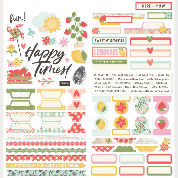 Simple Stories Pink Lemonade Cardstock Stickers Basics