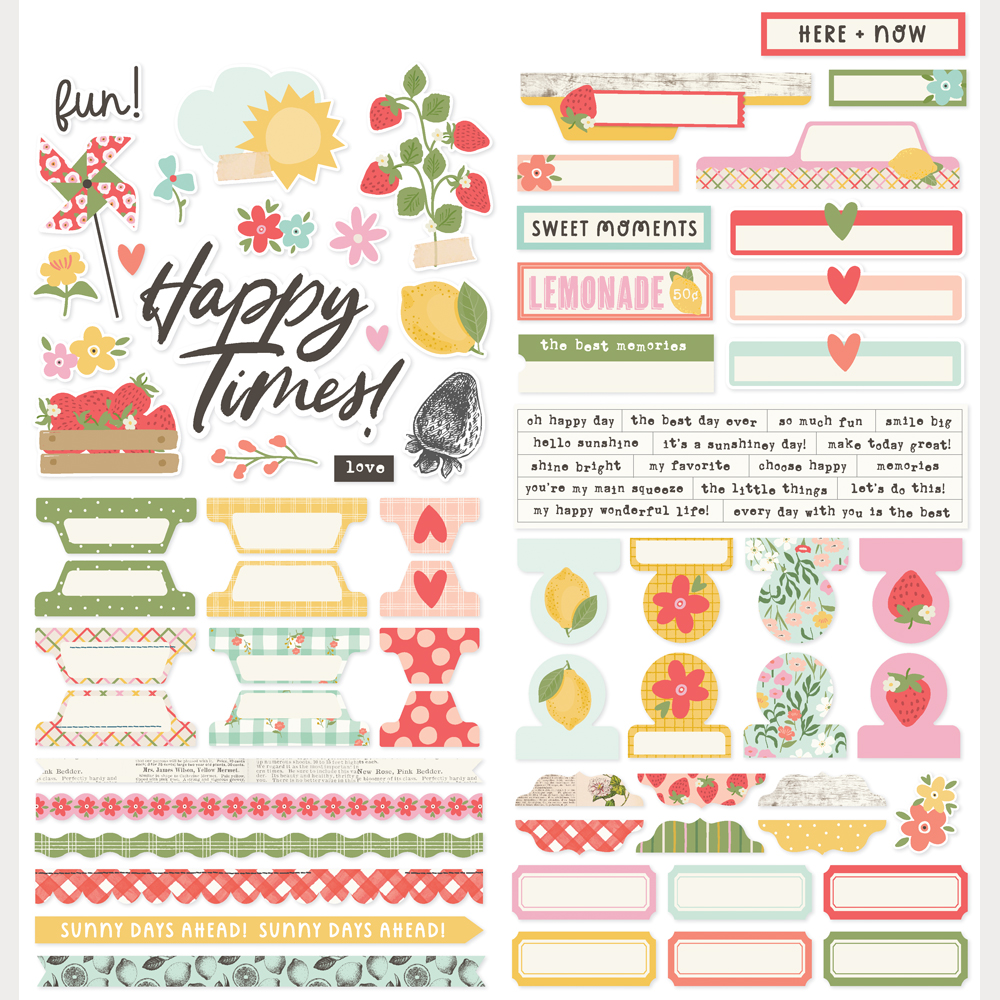 Simple Stories Pink Lemonade Cardstock Stickers Basics