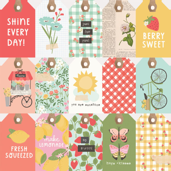 Simple Stories Pink Lemonade 12X12 Tag Elements