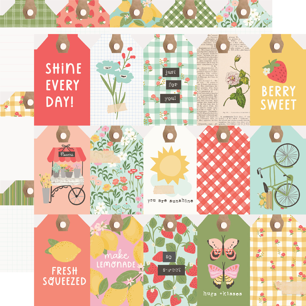 Simple Stories Pink Lemonade 12X12 Tag Elements