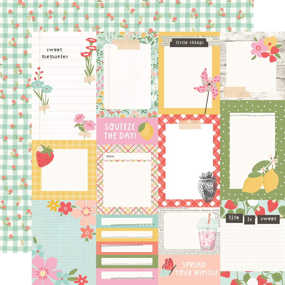 Simple Stories Pink Lemonade 12X12 Journal Elements