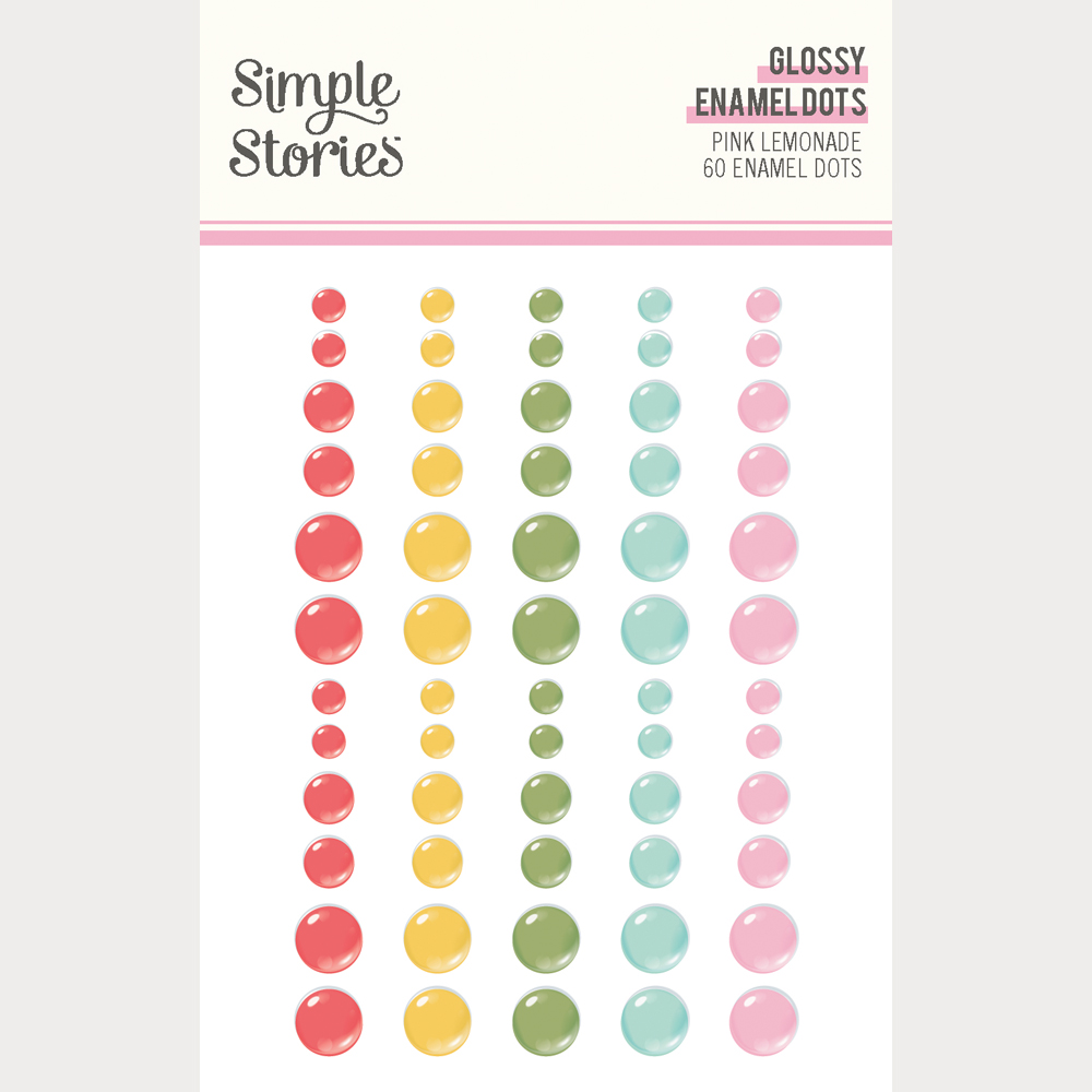 Simple Stories Pink Lemonade Glossy Enamel Dots