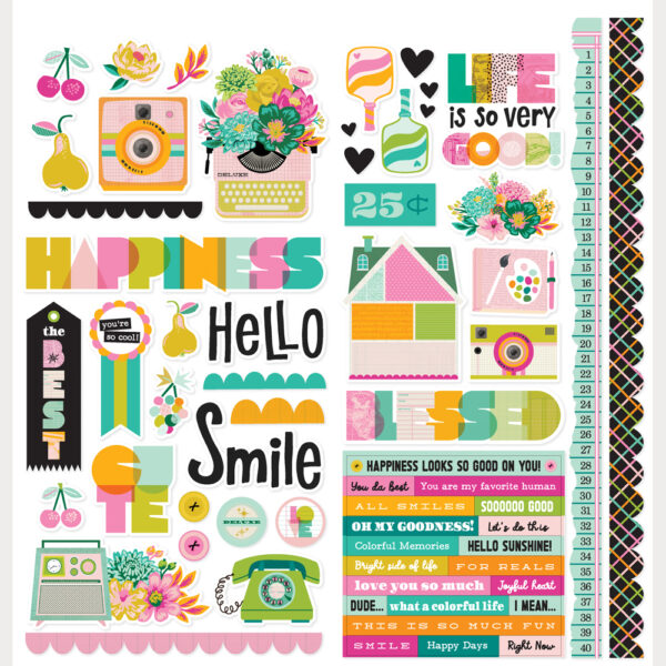 Simple Stories Color Me Happy Cardstock Stickers Icons