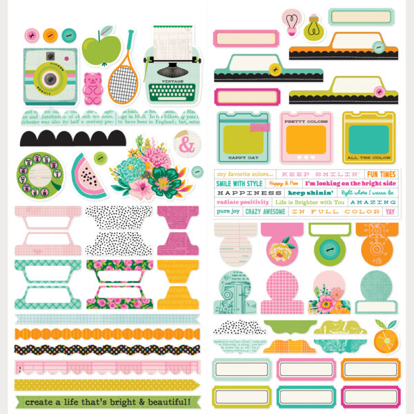 Simple Stories Color Me Happy Cardstock Stickers Basics Simple Stories Color Me Happy Cardstock Stickers Basics