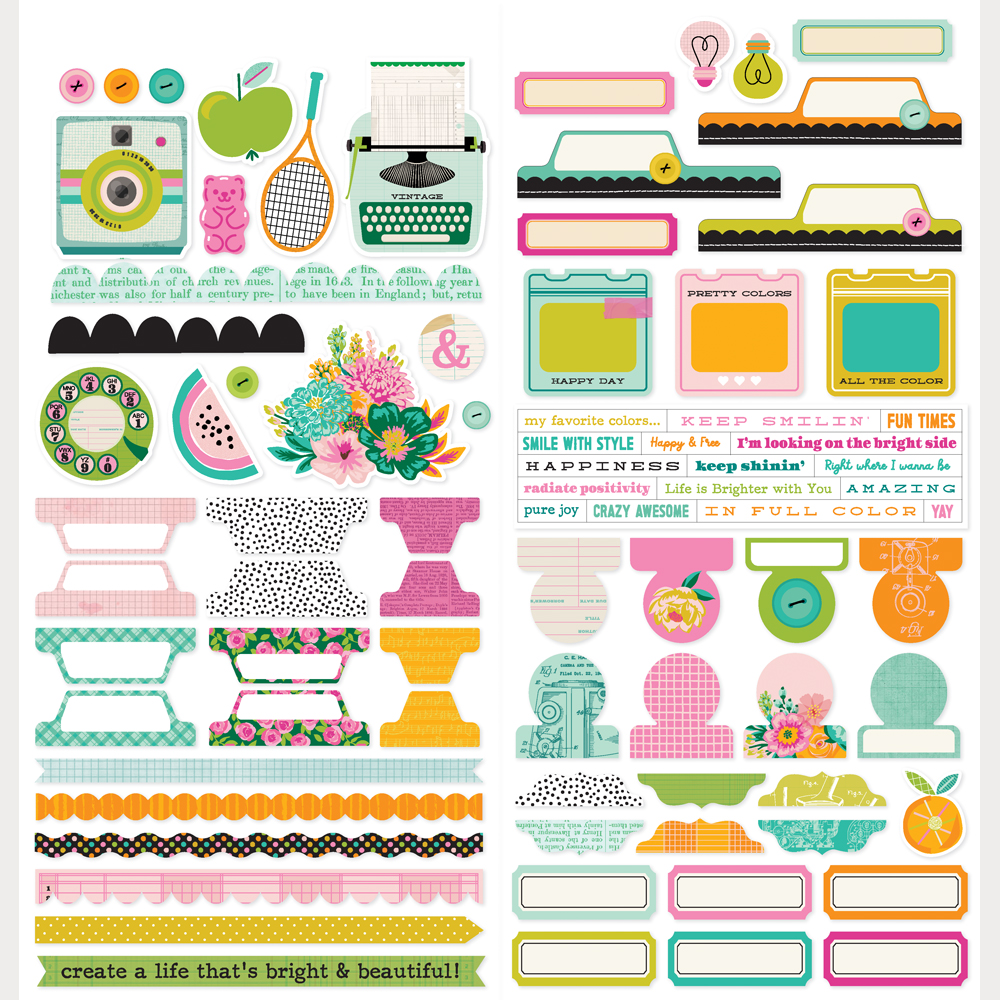 Simple Stories Color Me Happy Cardstock Stickers Basics