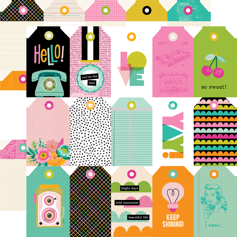 Simple Stories Color Me Happy 12X12 Tag Elements