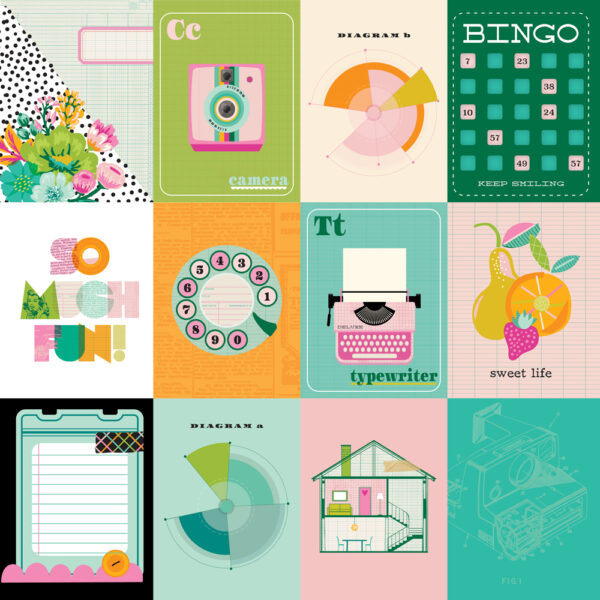 Simple Stories Color Me Happy 12X12 3X4 Elements