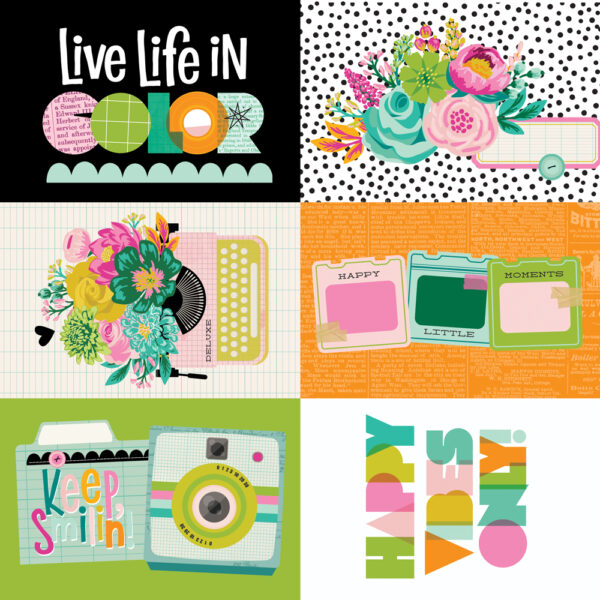 Simple Stories Color Me Happy 12X12 4X6 Elements