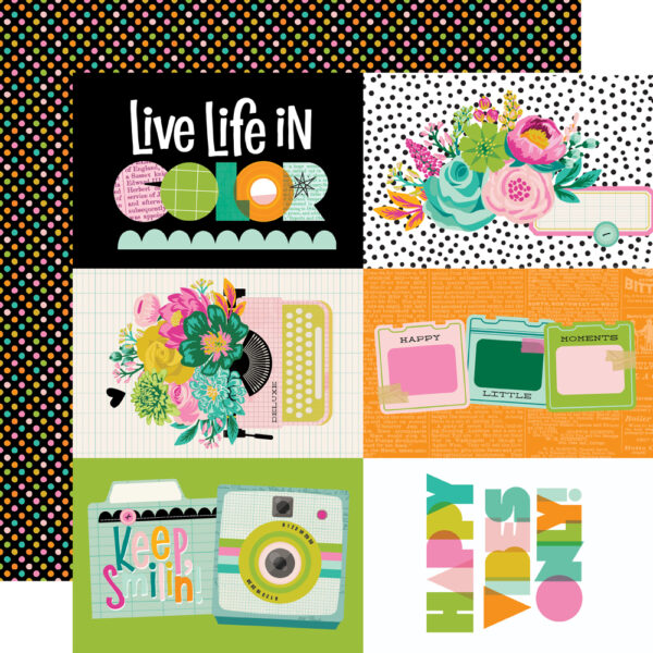 Simple Stories Color Me Happy 12X12 4X6 Elements
