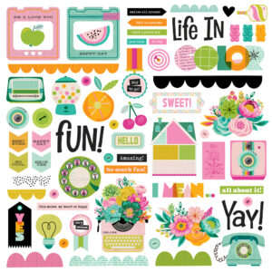 Simple Stories Color Me Happy Chipboard Pieces