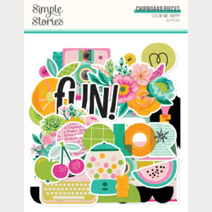 Simple Stories Color Me Happy Chipboard Pieces
