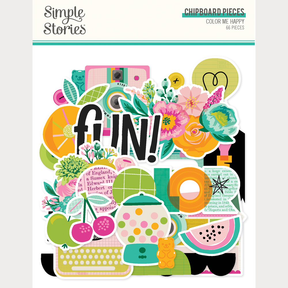 Simple Stories Color Me Happy Chipboard Pieces