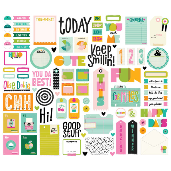 Simple Stories Color Me Happy Journal Bits & Pieces