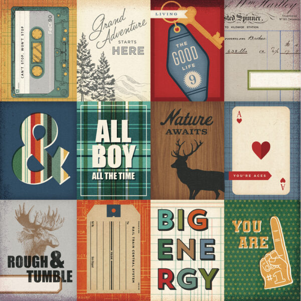 Simple Stories Rustic Legend 12X12 3X4 Elements