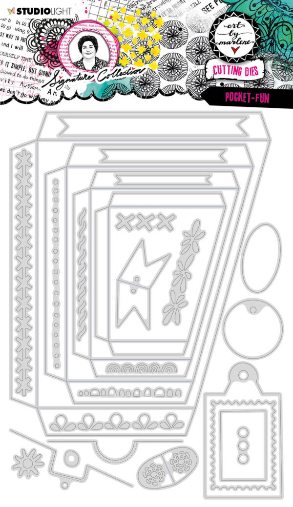 Abm Cutting Dies Pocket-fun Signature Collection 265X153X1MM 27 PC NR.549