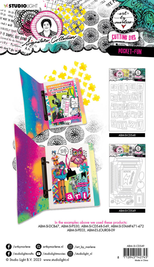 Abm Cutting Dies Pocket-fun Signature Collection 265X153X1MM 27 PC NR.549