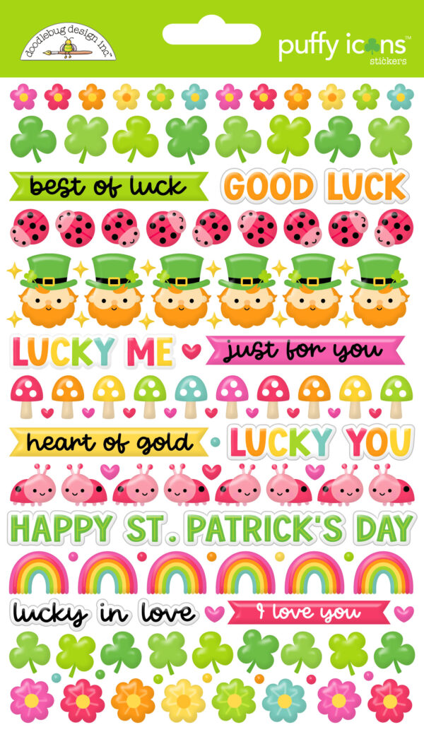 Doodlebug Lucky Me Puffy Icons Stickers