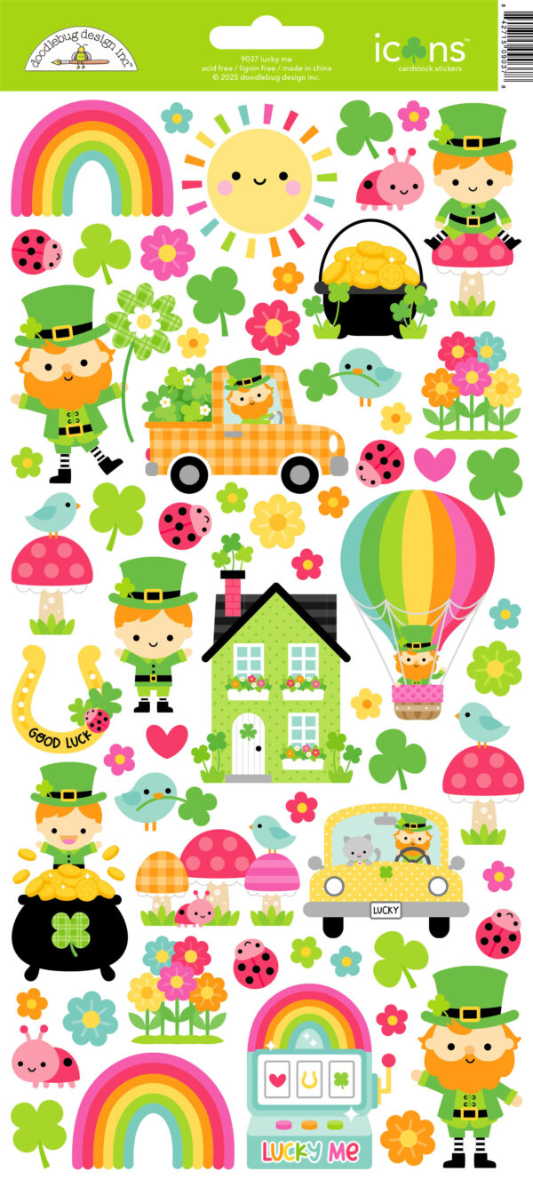 Doodlebug Lucky Me Icons Stickers