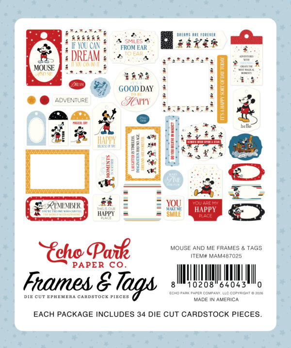 Echo Park Mouse & Me Frames & Tags