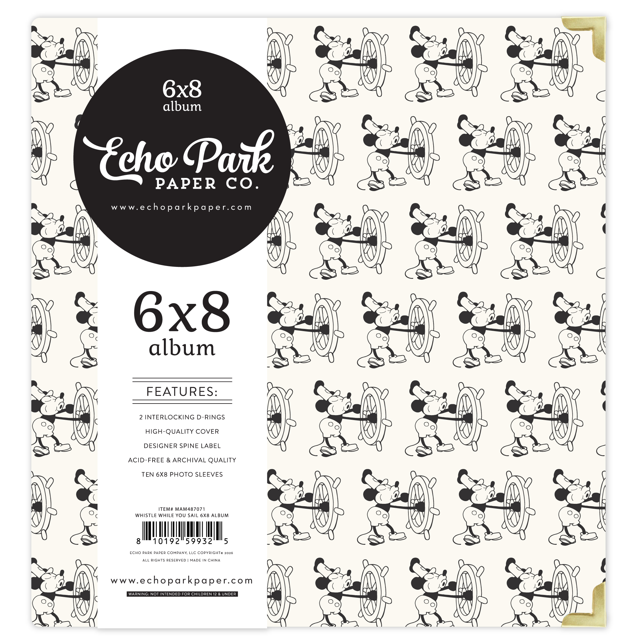 Echo Park Mouse & Me 6X8 Album Whistle While You Sail