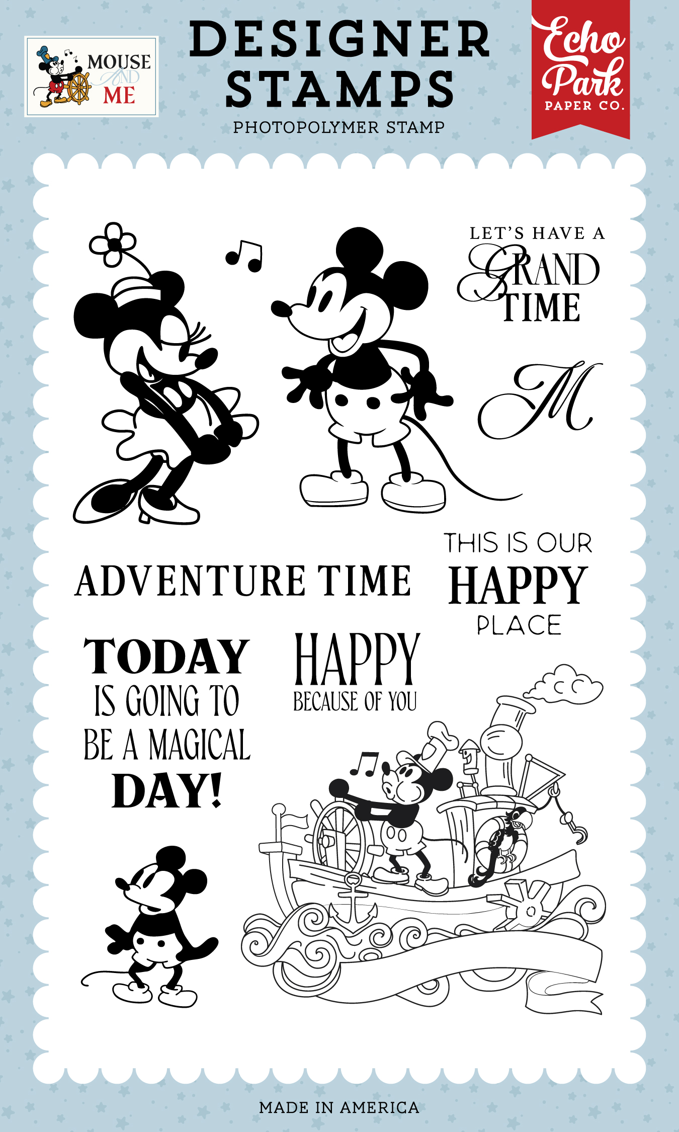 Echo Park Mouse & Me Stamp Retro Mouse Pal
