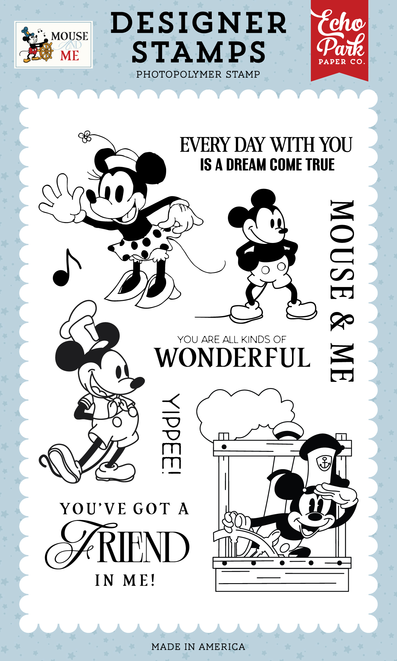 Echo Park Mouse & Me Stamp Vintage Mouse Sweetheart