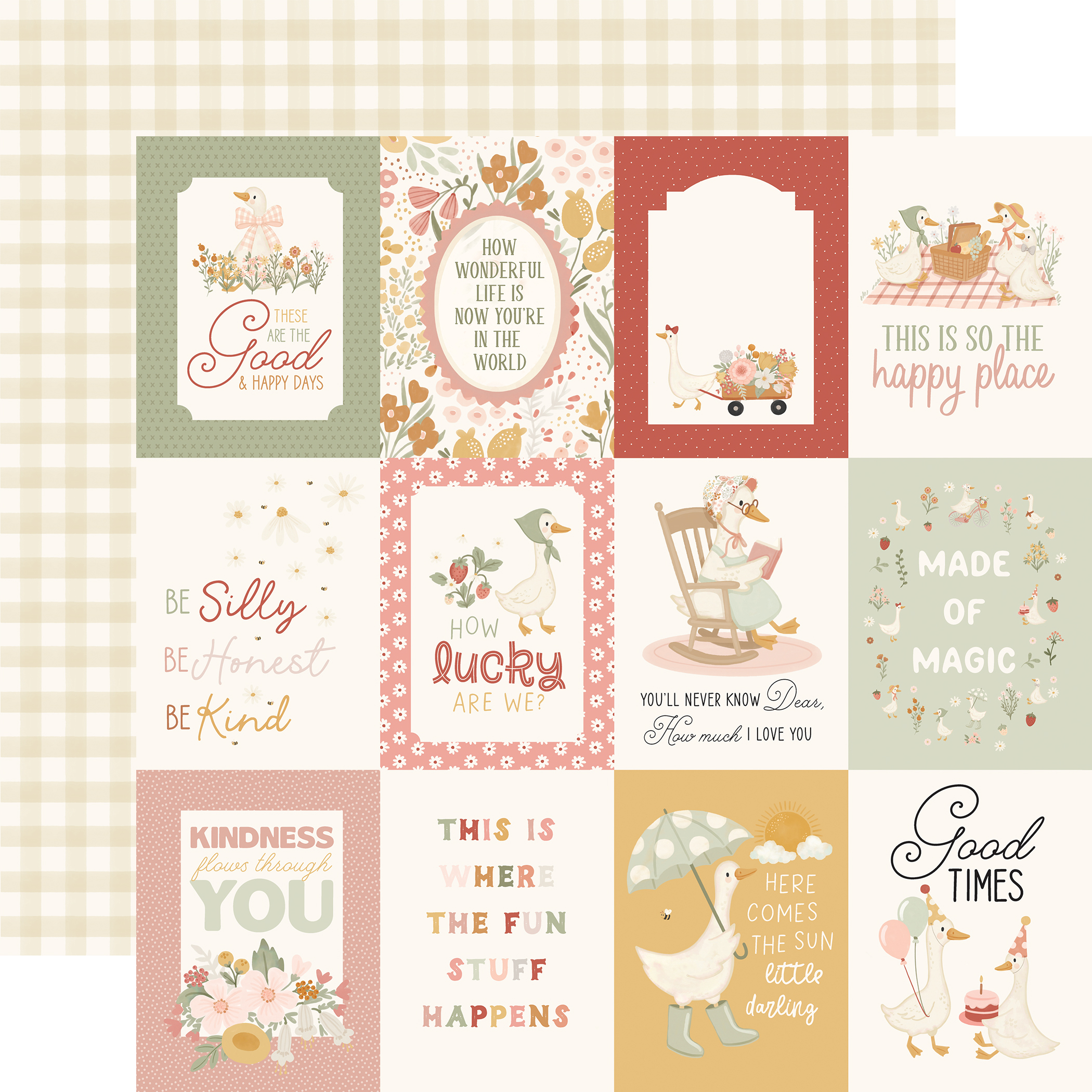 Carta Bella Silly Goose 12X12 3X4 Journaling Cards