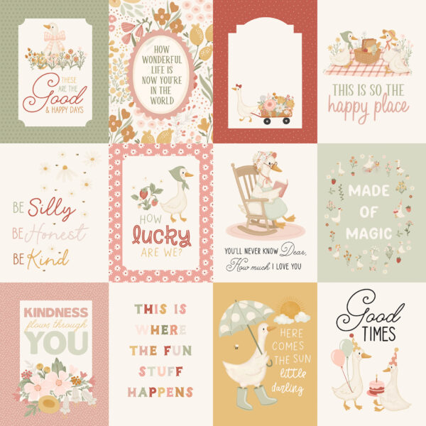 Carta Bella Silly Goose 12X12 3X4 Journaling Cards