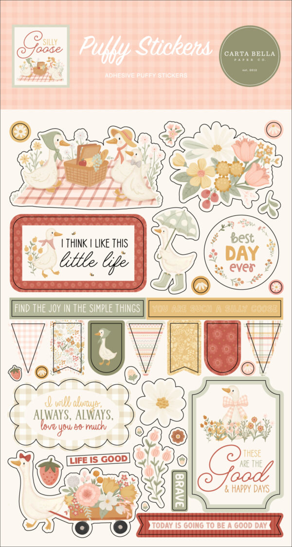 Carta Bella Silly Goose Puffy Stickers