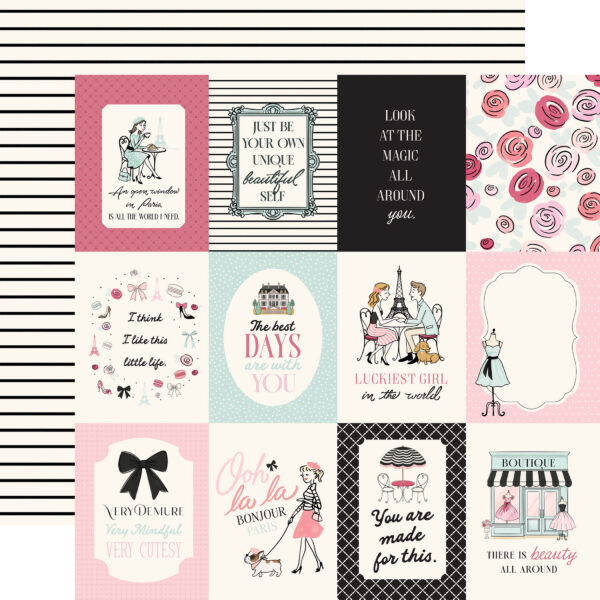 Carta Bella French Girl 12X12 3X4 Journaling Cards Carta Bella French Girl 12X12 3X4 Journaling Cards