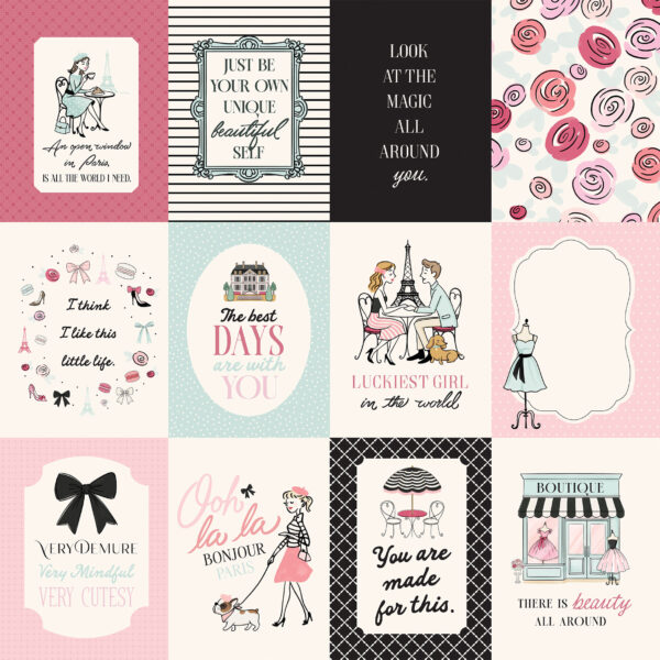 Carta Bella French Girl 12X12 3X4 Journaling Cards