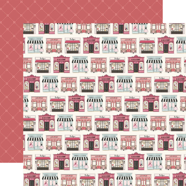 Carta Bella French Girl 12X12 Boutiques in Paris Carta Bella French Girl 12X12 Boutiques in Paris