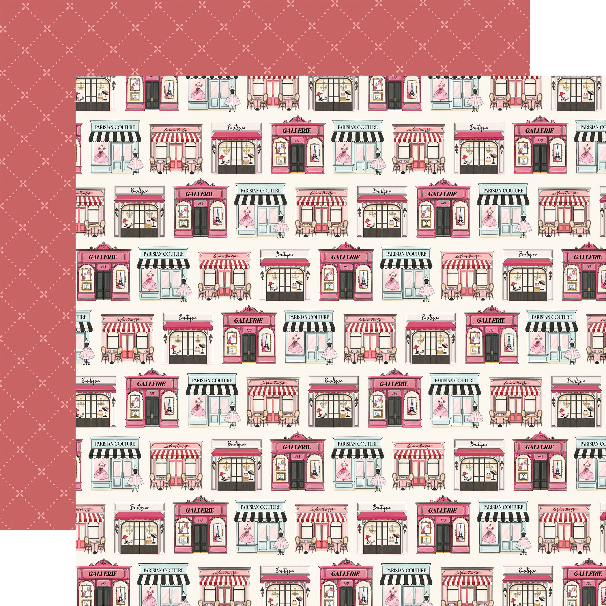 Carta Bella French Girl 12X12 Boutiques in Paris