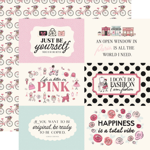 Carta Bella French Girl 12X12 6X4 Journaling Cards Carta Bella French Girl 12X12 6X4 Journaling Cards