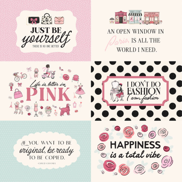 Carta Bella French Girl 12X12 6X4 Journaling Cards