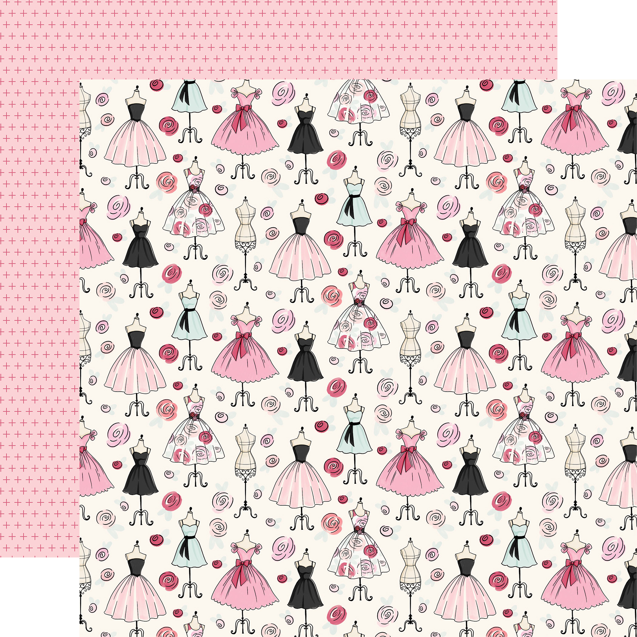 Carta Bella French Girl 12X12 Fashionista Dresses
