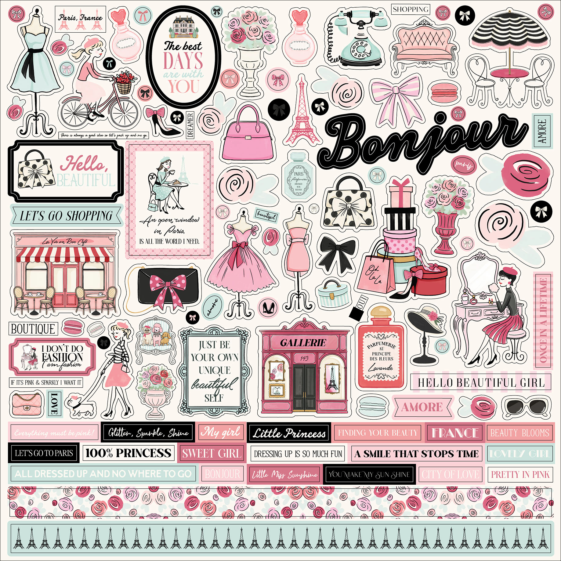 Carta Bella French Girl Element Sticker