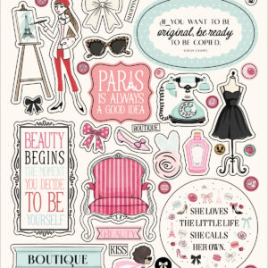 Carta Bella French Girl Puffy Stickers