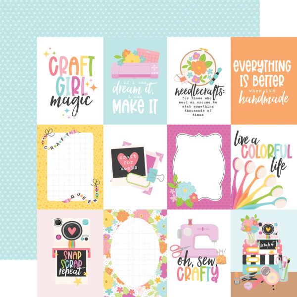 Echo Park Craft Room 12X12 3X4 Journaling Cards