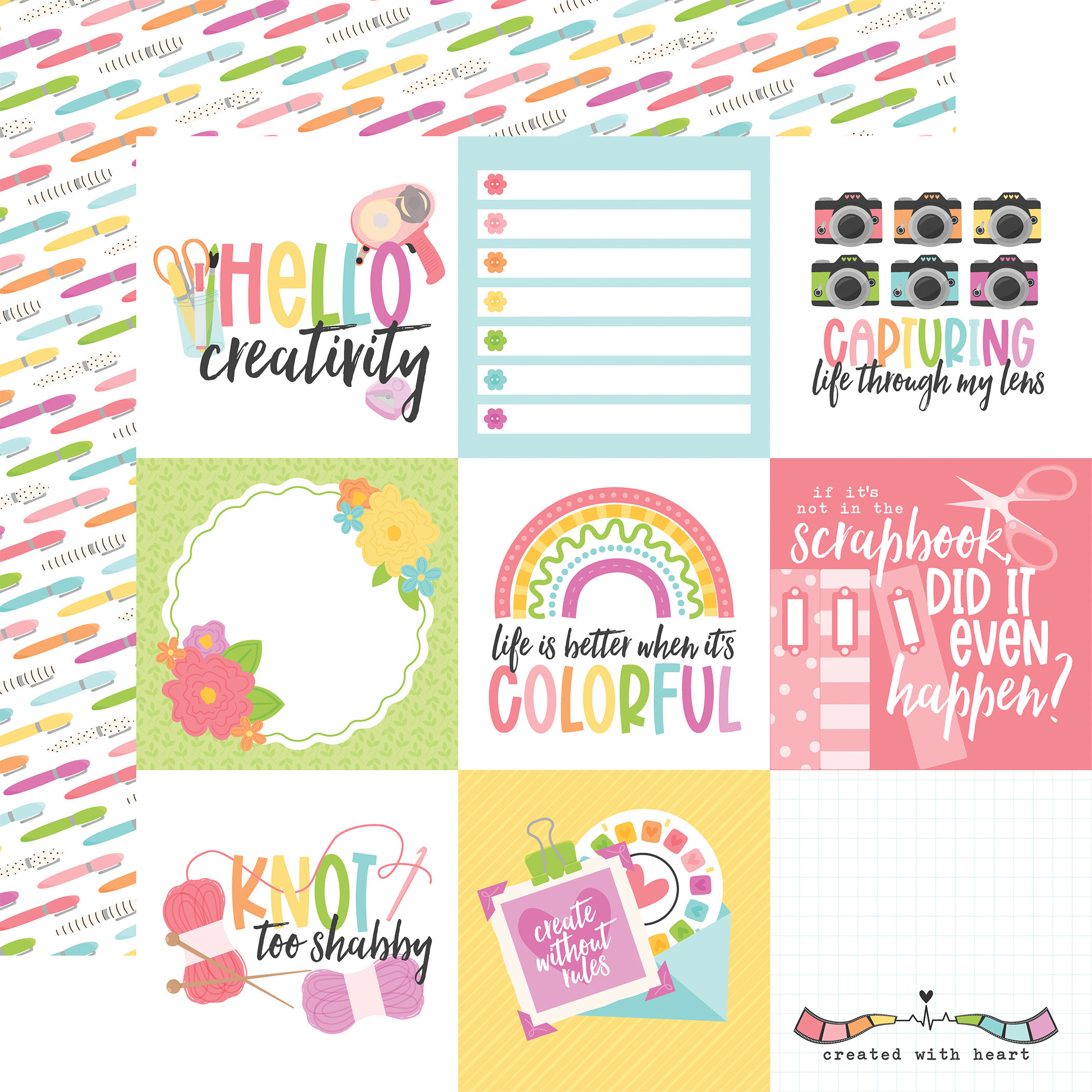 Echo Park Craft Room 12X12 4X4 Journaling Cards
